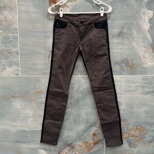 Grey front, black back skinny fitted pants